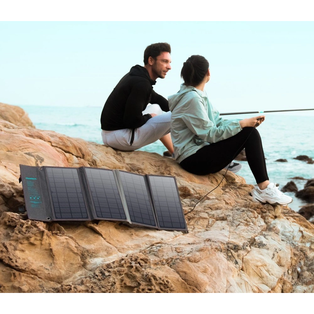 Ładowarka solarna Choetech SC006 USB-A, USB-C 36W QC PD szara