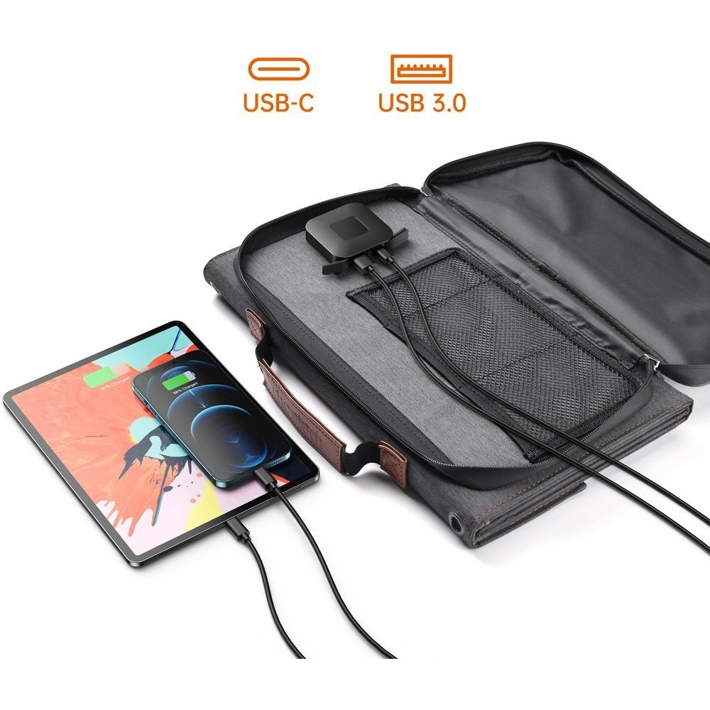 Ładowarka solarna Choetech SC006 USB-A, USB-C 36W QC PD szara