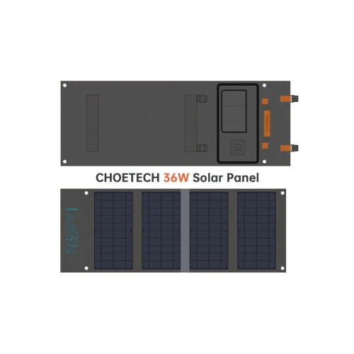 Buy Choetech SC006 Solar Charger USB-A, USB-C 36W QC PD gray - CHT82 - {ean13} - Home Screen Store Europe