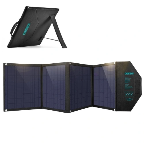 Kup Ładowarka solarna Choetech SC007 80W rozkładana DC, USB-C, 2xUSB-A PD, QC czarna - CHT83 - {ean13} - Sklep Home Screen