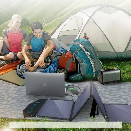 Kup Ładowarka solarna Choetech SC007 80W rozkładana DC, USB-C, 2xUSB-A PD, QC czarna - CHT83 - {ean13} - Sklep Home Screen