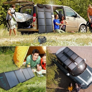 Kup Ładowarka solarna Choetech SC007 80W rozkładana DC, USB-C, 2xUSB-A PD, QC czarna - CHT83 - {ean13} - Sklep Home Screen