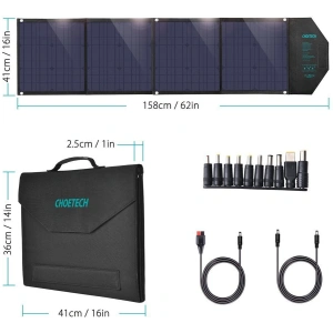 Kup Ładowarka solarna Choetech SC007 80W rozkładana DC, USB-C, 2xUSB-A PD, QC czarna - CHT83 - {ean13} - Sklep Home Screen