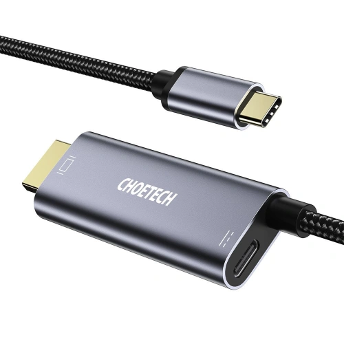 Kup Adapter HUB Choetech XCH-M18GY USB-C/HDMI 4K - USB-C PD do MacBook/PC 1.8m szary - CHT84 - {ean13} - Sklep Home Screen