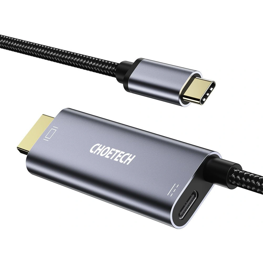 Adapter HUB Choetech XCH-M18GY USB-C/HDMI 4K - USB-C PD do MacBook/PC 1.8m szary