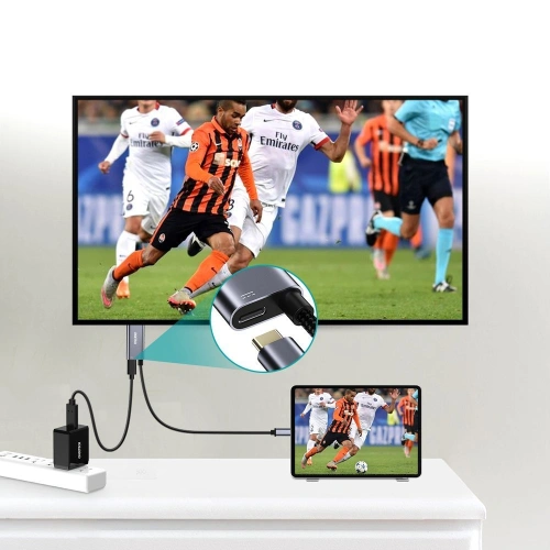Kup Adapter HUB Choetech XCH-M18GY USB-C/HDMI 4K - USB-C PD do MacBook/PC 1.8m szary - CHT84 - {ean13} - Sklep Home Screen