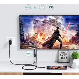 Kup Adapter HUB Choetech XCH-M18GY USB-C/HDMI 4K - USB-C PD do MacBook/PC 1.8m szary - CHT84 - {ean13} - Sklep Home Screen
