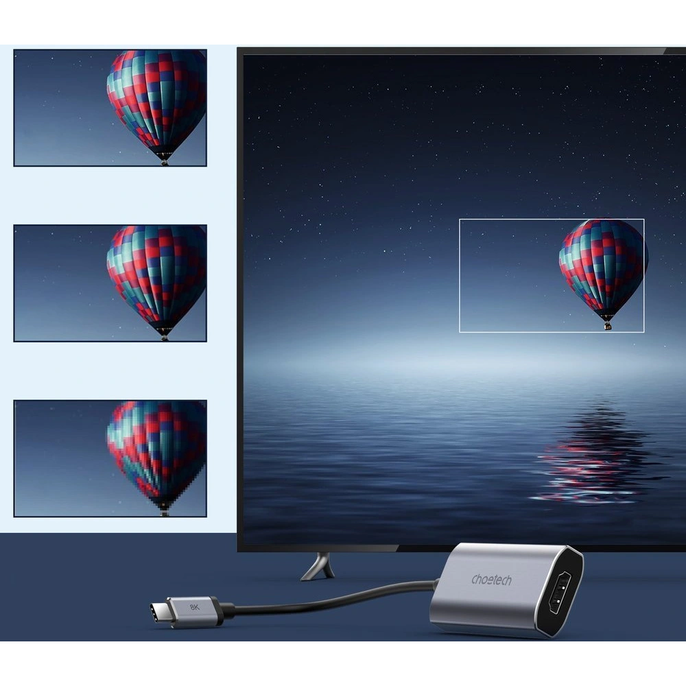 Adapter Choetech HUB-H16 USB-C/HDMI 8K 60Hz szary