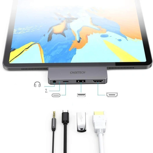 Buy Choetech HUB-M13 HUB 4in1 USB-C 60W PD black - CHT90 - {ean13} - Home Screen Store Europe
