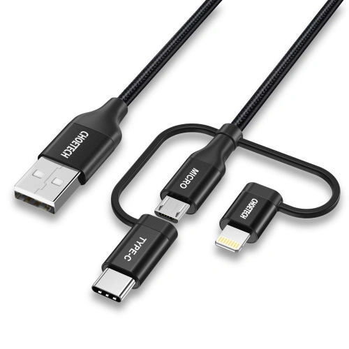 Kup Cablul Choetech IP0030-BK 3in1 USB-A/MFI Lightning - USB-C - microUSB 1,2 m negru - CHT91 - {ean13} - Sklep Home Screen