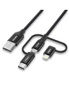 Kábel Choetech IP0030-BK 3w1 USB-A/MFI Lightning - USB-C - microUSB 1,2 m fekete