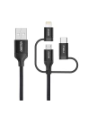 Kup Cablul Choetech IP0030-BK 3in1 USB-A/MFI Lightning - USB-C - microUSB 1,2 m negru - CHT91 - {ean13} - Sklep Home Screen