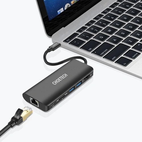 Kup Adaptér HUB Choetech HUB-M05 6v1 USB-C 100W PD černý - CHT92 - {ean13} - Sklep Home Screen