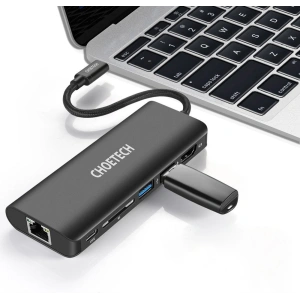 Kup Adapter HUB Choetech HUB-M05 6w1 USB-C 100W PD czarny - CHT92 - {ean13} - Sklep Home Screen