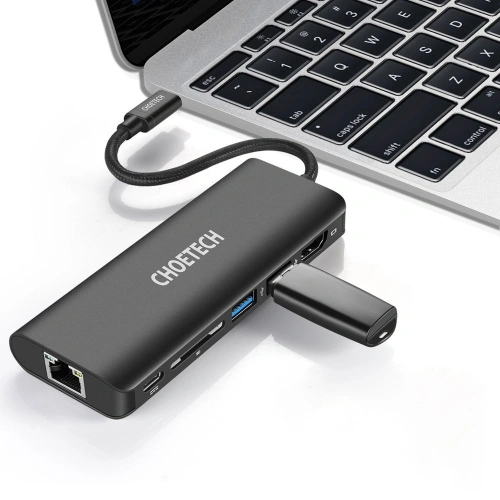 Buy Choetech HUB-M05 HUB 6in1 USB-C 100W PD black - CHT92 - {ean13} - Home Screen Store Europe
