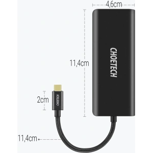 Kup Adapter HUB Choetech HUB-M05 6w1 USB-C 100W PD czarny - CHT92 - {ean13} - Sklep Home Screen
