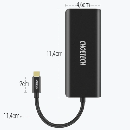 Buy Choetech HUB-M05 HUB 6in1 USB-C 100W PD black - CHT92 - {ean13} - Home Screen Store Europe