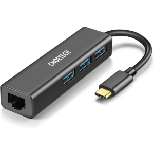 Kup Adapter HUB Choetech HUB-U02BK 4w1 USB-C/3x USB 3.0 - RJ-45 szary - CHT94 - {ean13} - Sklep Home Screen