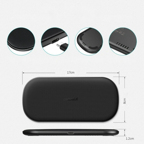 Buy Choetech T535-S (H) Wireless Charger 2in1 Qi 10W black - CHT95 - {ean13} - Home Screen Store Europe