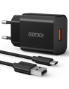 Încărcător de rețea Choetech Q5003 QC3.0 18W 3A + cablu USB-A/USB-C 1m negru