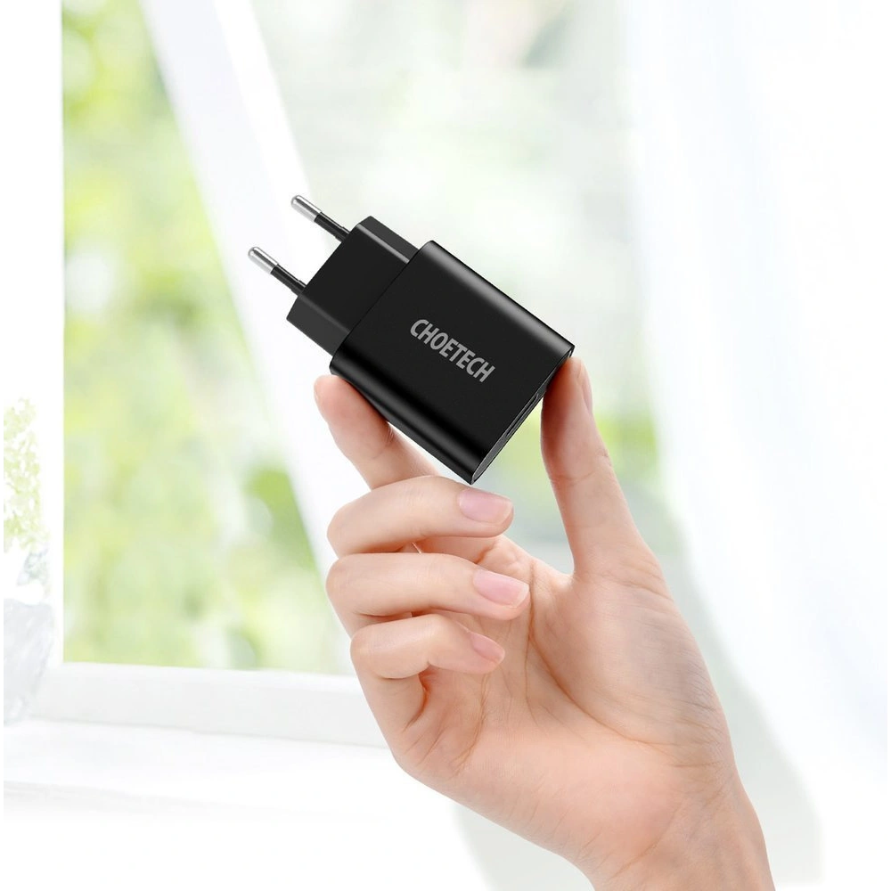 Ładowarka sieciowa Choetech Q5003 QC3.0 18W 3A + kabel USB-A/USB-C 1m czarny
