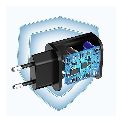 Kup Hálózati töltő Choetech Q5003 QC3.0 18W 3A + USB-A/USB-C kábel 1m fekete - CHT96 - {ean13} - Sklep Home Screen