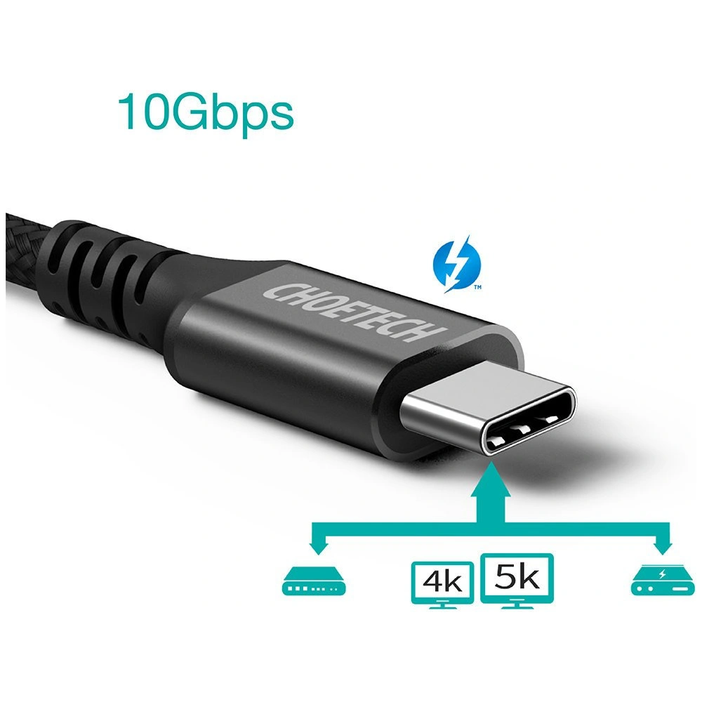 Kabel Choetech XCC-1007 USB-C/USB-C 3.2 Gen 2 100W PD 2m czarny