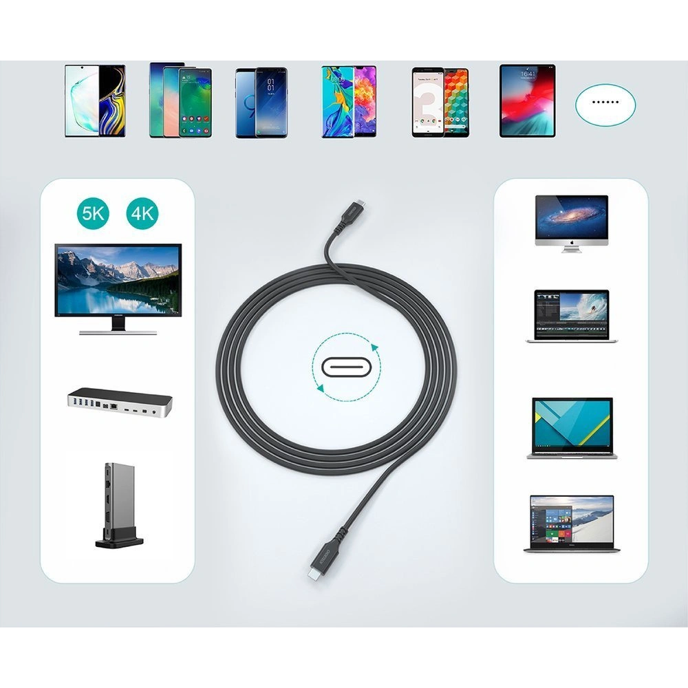 Kabel Choetech XCC-1007 USB-C/USB-C 3.2 Gen 2 100W PD 2m czarny