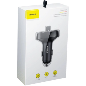 Buy Baseus T-typed S-09 Transmitter FM Bluetooth (black) - BSU4329 - {ean13} - Home Screen Store Europe