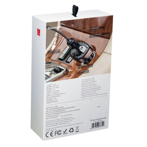 Kup Baseus FM-Transmitter T-Typ S-09 Bluetooth (schwarz) - BSU4329 - {ean13} - Sklep Home Screen