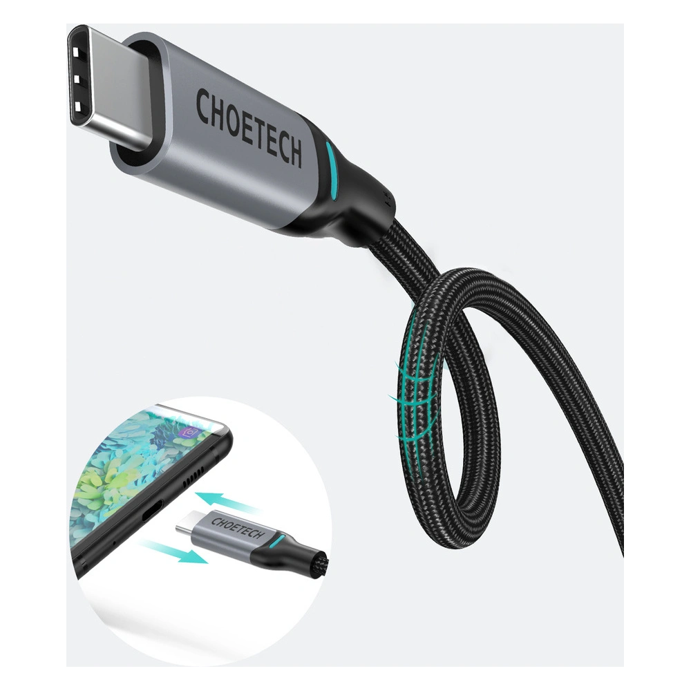 Kabel Choetech MIX00073 USB-C/USB-C PD 100W 5A 1,8m czarny [2 PACK]