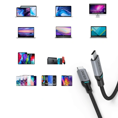 Kup Cablul Choetech MIX00073 USB-C/USB-C PD 100W 5A 1,8m negru [2 PACK] - CHT100 - {ean13} - Sklep Home Screen