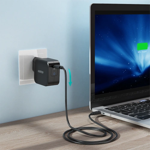 Kup Ładowarka sieciowa Choetech Q6006 GaN USB-C 60W PD + kabel USB-C/USB-C 1,8m czarny - CHT101 - {ean13} - Sklep Home Screen