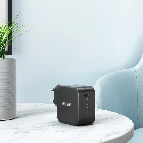 Kup Ładowarka sieciowa Choetech Q6006 GaN USB-C 60W PD + kabel USB-C/USB-C 1,8m czarny - CHT101 - {ean13} - Sklep Home Screen