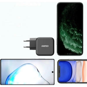Kup Ładowarka sieciowa Choetech Q6006 GaN USB-C 60W PD + kabel USB-C/USB-C 1,8m czarny - CHT101 - {ean13} - Sklep Home Screen