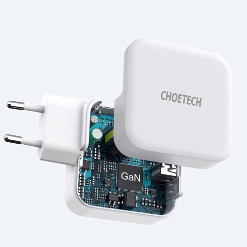 Kup Ładowarka sieciowa Choetech PD8002 GaN USB-C PD USB-A QC 3.0 65W 3,25A biały - CHT103 - {ean13} - Sklep Home Screen