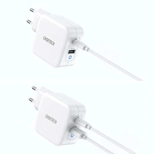 Kup Ładowarka sieciowa Choetech PD8002 GaN USB-C PD USB-A QC 3.0 65W 3,25A biały - CHT103 - {ean13} - Sklep Home Screen