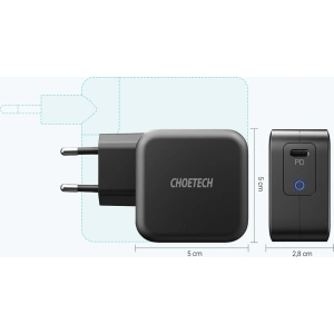 Kup Ładowarka sieciowa Choetech Q6006 GaN USB-C 61W 3A PD czarny - CHT104 - {ean13} - Sklep Home Screen