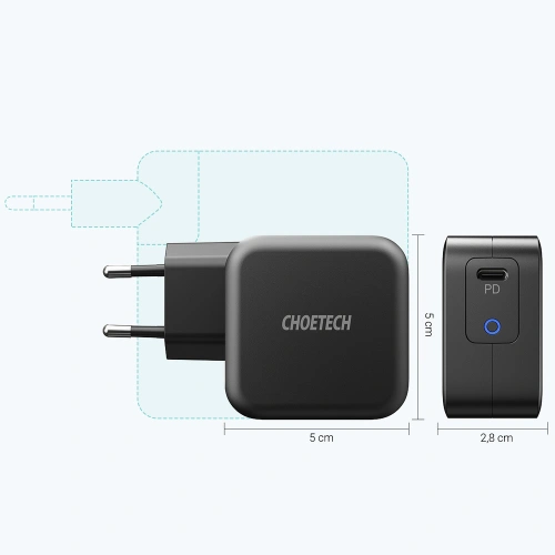 Kup Ładowarka sieciowa Choetech Q6006 GaN USB-C 61W 3A PD czarny - CHT104 - {ean13} - Sklep Home Screen