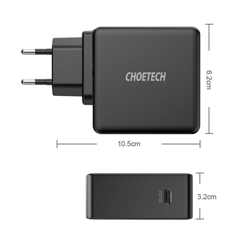 Kup Ładowarka sieciowa Choetech Q4004-EU USB-C PD 60W 3A czarny - CHT105 - {ean13} - Sklep Home Screen