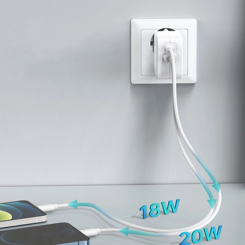 Kup Ładowarka sieciowa Choetech PD5002-EU QC PD 38W 5A USB-C + USB-A biały - CHT106 - {ean13} - Sklep Home Screen