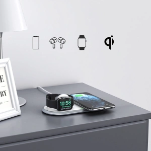 Kup Încărcător wireless Choetech T317 Qi 2w1 pentru smartphone-uri/Apple Watch cu suport (MFI) USB-C alb - CHT107 - {ean13} - Sklep Home Screen