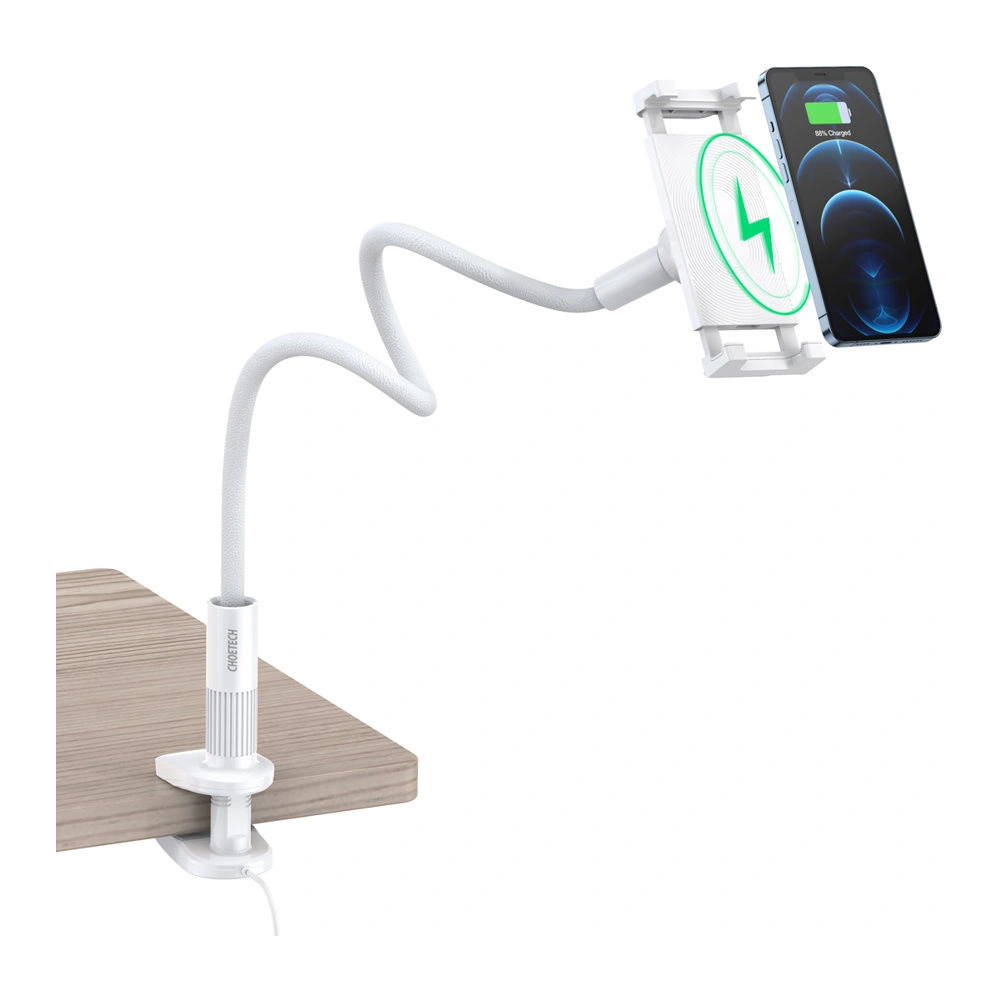 Uchwyt biurkowy z ładowarką bezprzewodową Choetech T548-S 10W biały