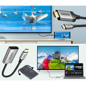 Kup Adapter HUB Choetech HUB-H12 USB-C/HDMI 2.0 4K@60Hz gri + cablu CH0021 USB-C/HDMI 4K@60Hz 2m gri - CHT111 - {ean13} - Sklep Home Screen