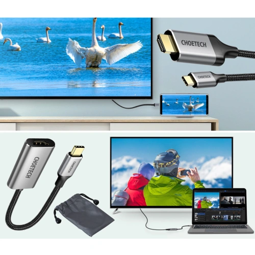 Buy Choetech HUB-H12 HUB USB-C/HDMI 2.0 4K@60Hz gray + USB-C/HDMI 4K@60Hz CH0021 Cable 2m gray - CHT111 - {ean13} - Home Screen Store Europe