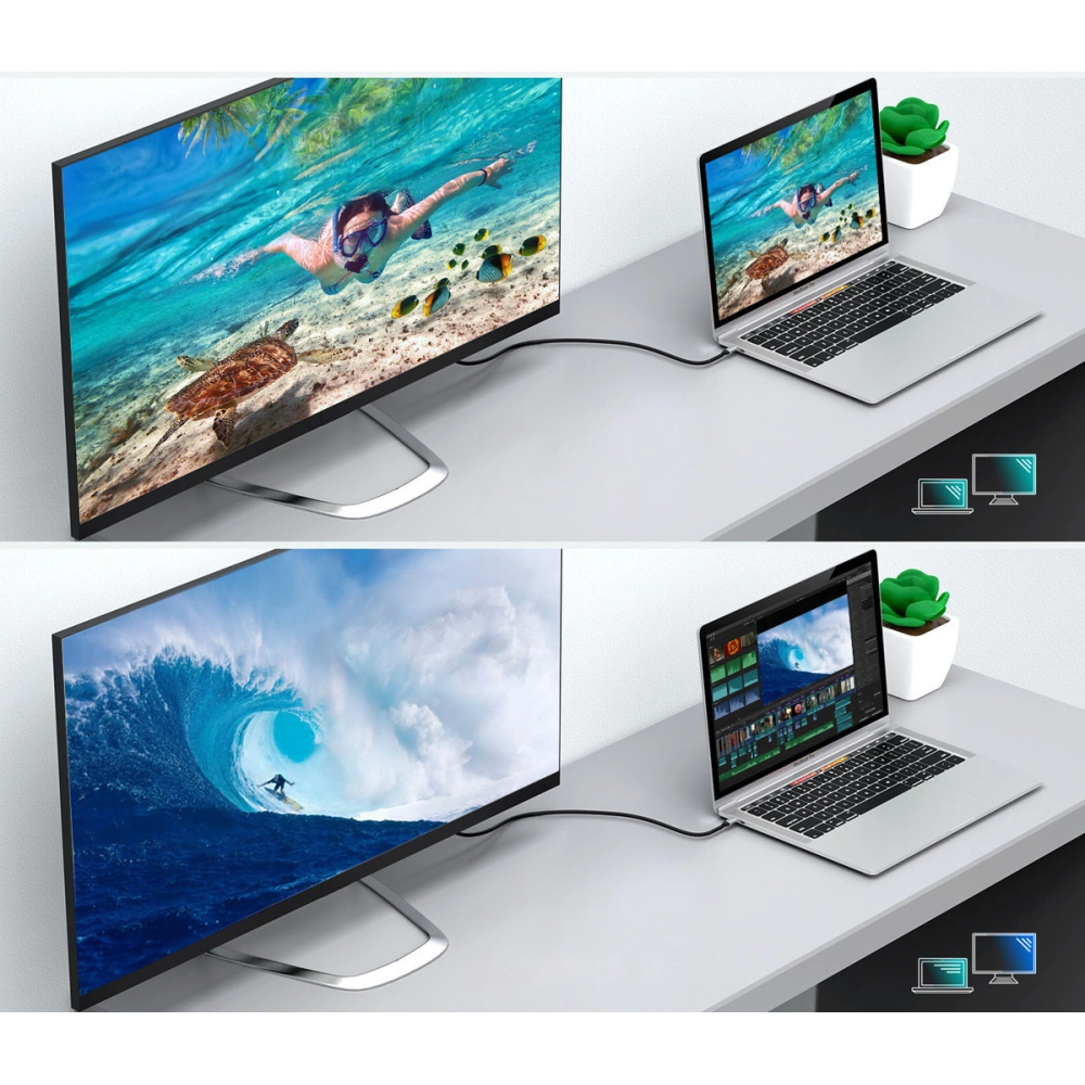 Adapter HUB Choetech HUB-H12 USB-C/HDMI 2.0 4K@60Hz szary + kabel CH0021 USB-C/HDMI 4K@60Hz 2m szary