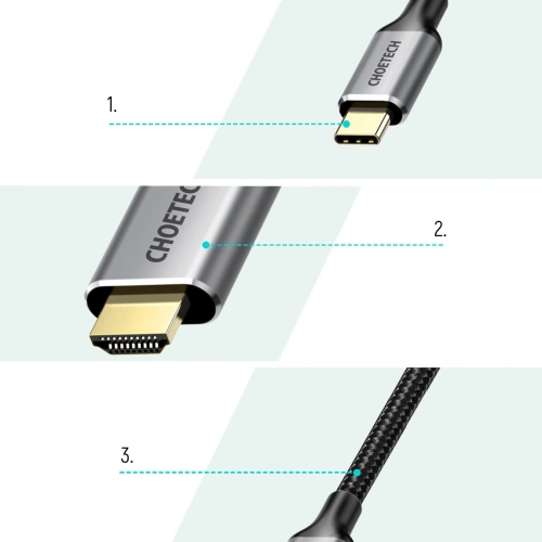Buy Choetech HUB-H12 HUB USB-C/HDMI 2.0 4K@60Hz gray + USB-C/HDMI 4K@60Hz CH0021 Cable 2m gray - CHT111 - {ean13} - Home Screen Store Europe