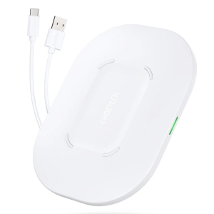 Buy Choetech T550-F-V2 Wireless Charger Qi 15W + USB-A/USB-C Cable 1m white - CHT112 - {ean13} - Home Screen Store Europe