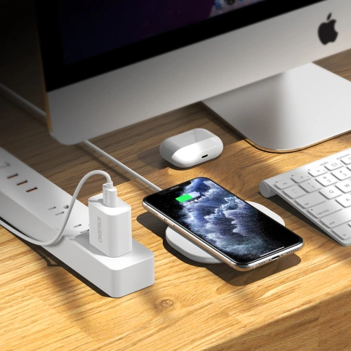 Kup Choetech Drahtloses Ladegerät T550-F-V2 Qi 15W + USB-A/USB-C Kabel 1m weiß - CHT112 - {ean13} - Sklep Home Screen
