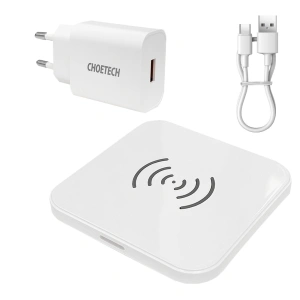 Kup Ładowarka bezprzewodowa Choetech T511-S Qi 10W czarny + ładowarka sieciowa Q5003 18W biała + kabel USB-A/microUSB 1,2m biały - CHT113 - {ean13} - Sklep Home Screen